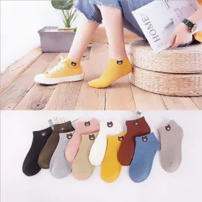 10 Pairs Women's Colourful Cotton Short Ankle Socks Bundle