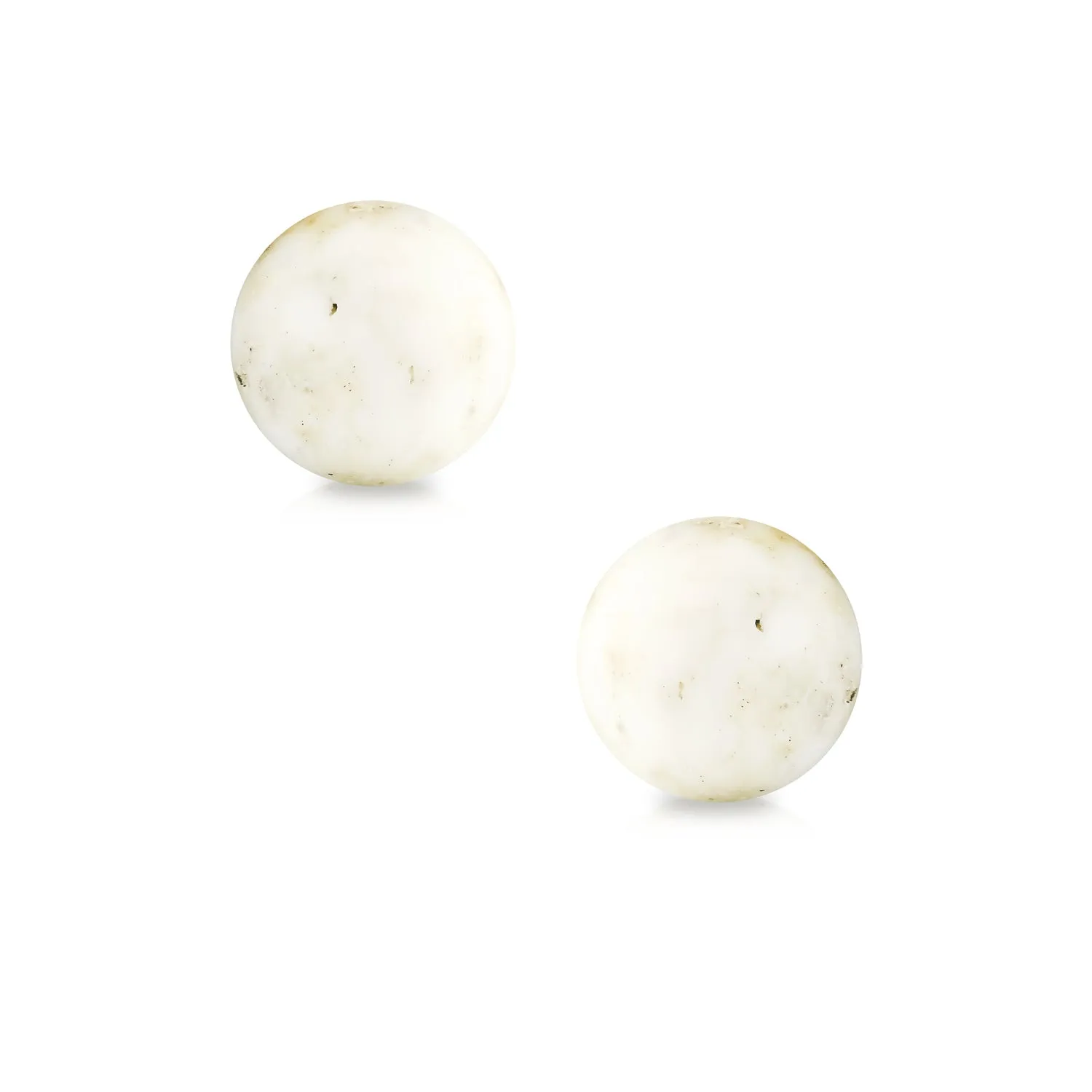 14K Yellow Gold Gemstone Bead Ball Stud Earrings 6mm Size Birthstone Colors