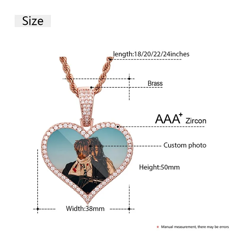 18k Gold Plated Personalized Heart Medallion Necklace For Women- Necklace With Picture Inside