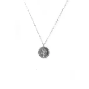 20" Rose Coin Necklace (Silver)