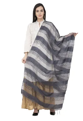 A R SILK Payal Plan Regular Dupatta Gray Color Dupatta or Chunni