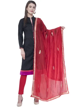 A R SILK Red Color Fancy Silk Dupattas and Chunnis