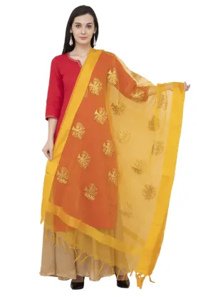 A R Silk TISSUE ZARI EMB. Fancy Dupatta Color Yelllow Dupatta or Chunni