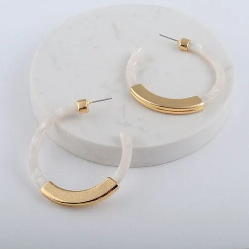 Acrylic Leopard Semi  Hoop Earring - 2 Styles