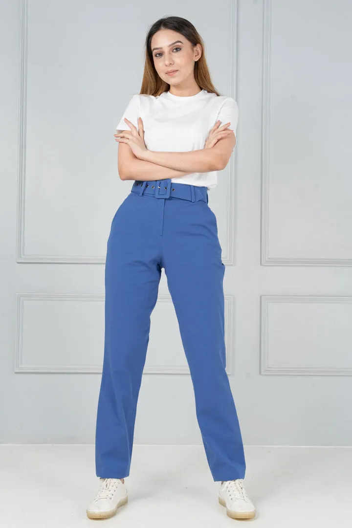 Airforce Blue Stretch Chinos - Women