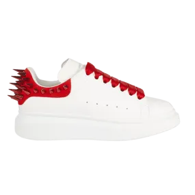 Alexander McQueen Wmns Oversized Spiked Sneaker 'White Lust Red'