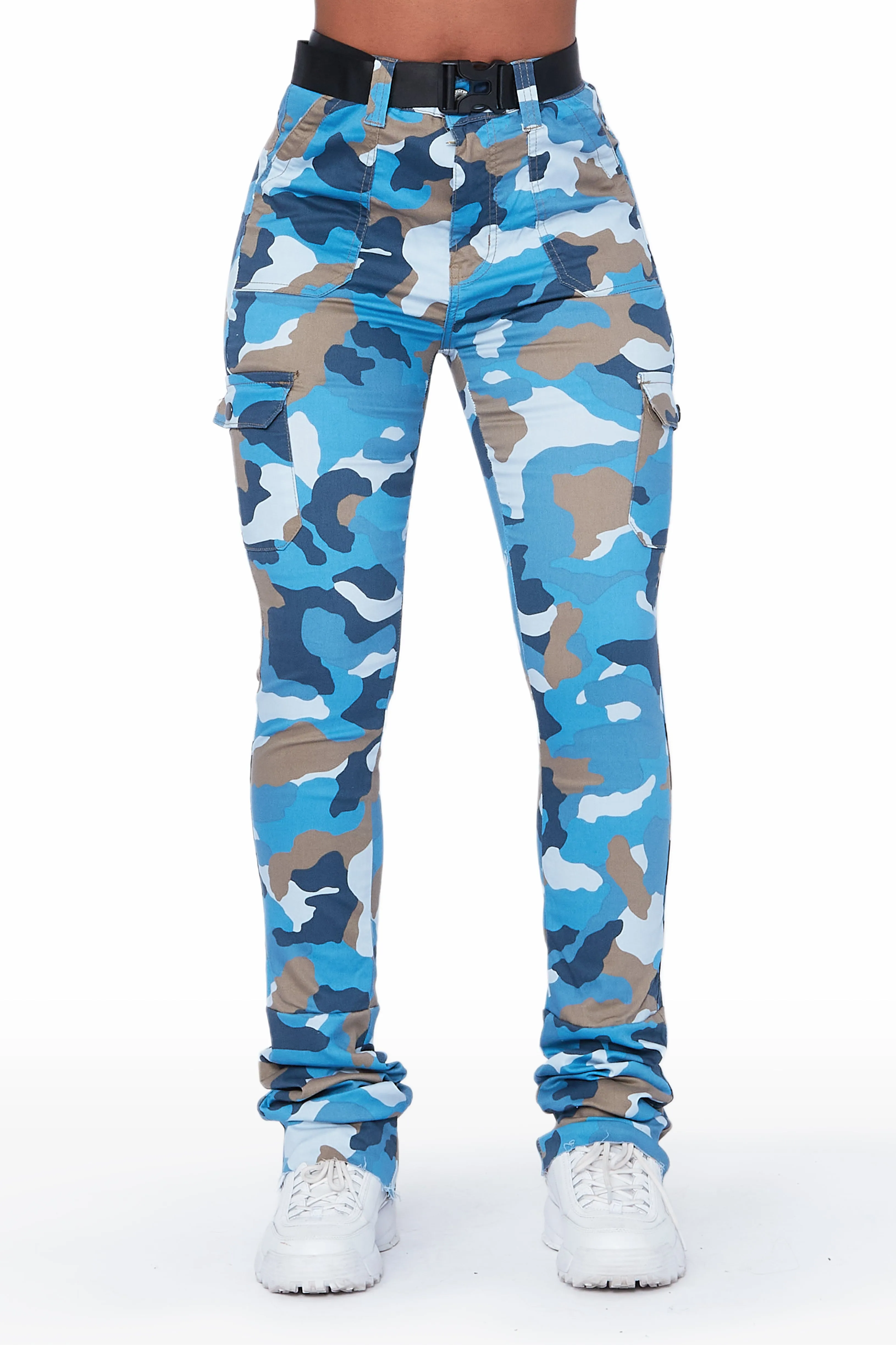 Avah Blue Camo Super Stacked Jean