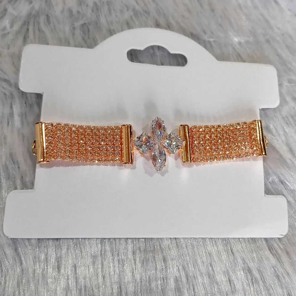 Bhavi Jewels Austrian Stone Rose Gold Plated Fashionable Bracelet For Girls and Women