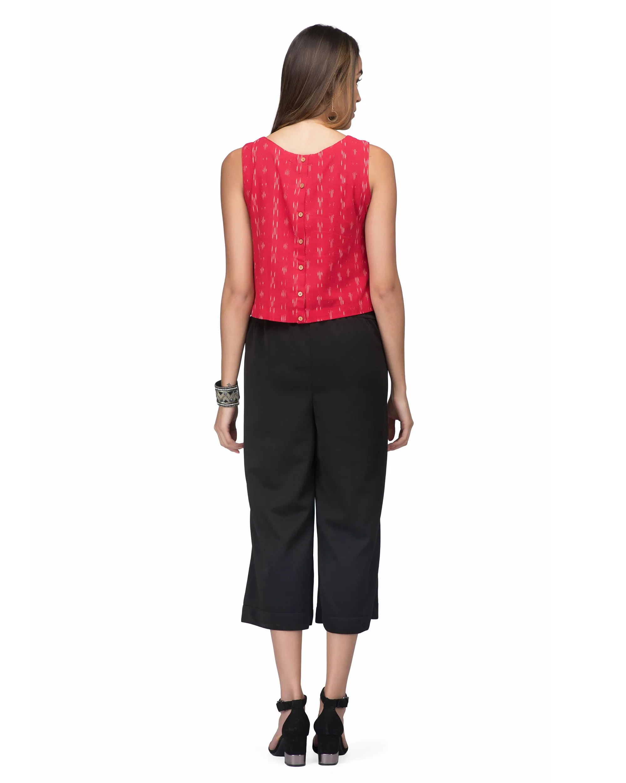 Black Cropped Palazzo For Women