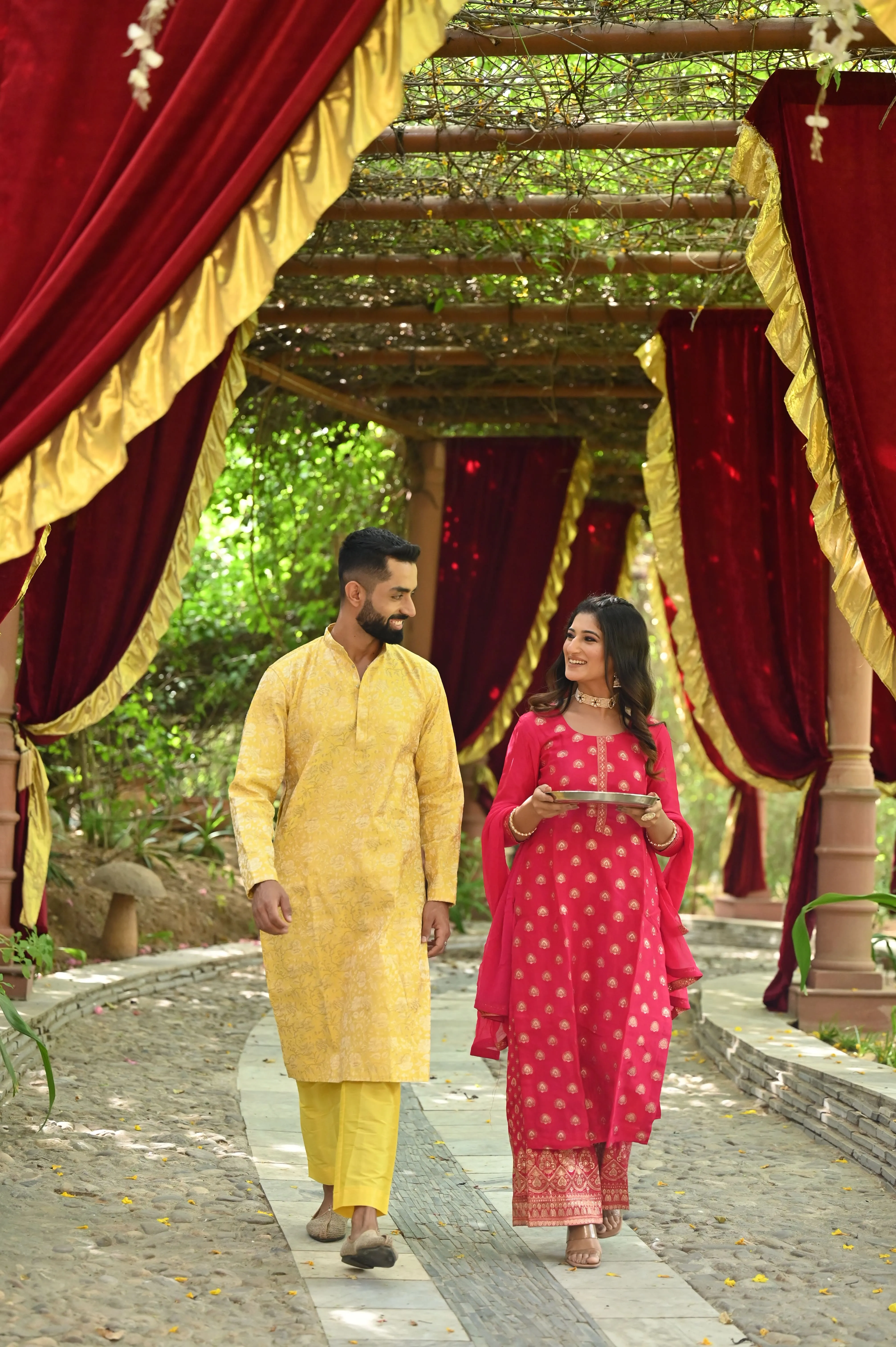 Blissful Weaves Jacquard Couple Outfit