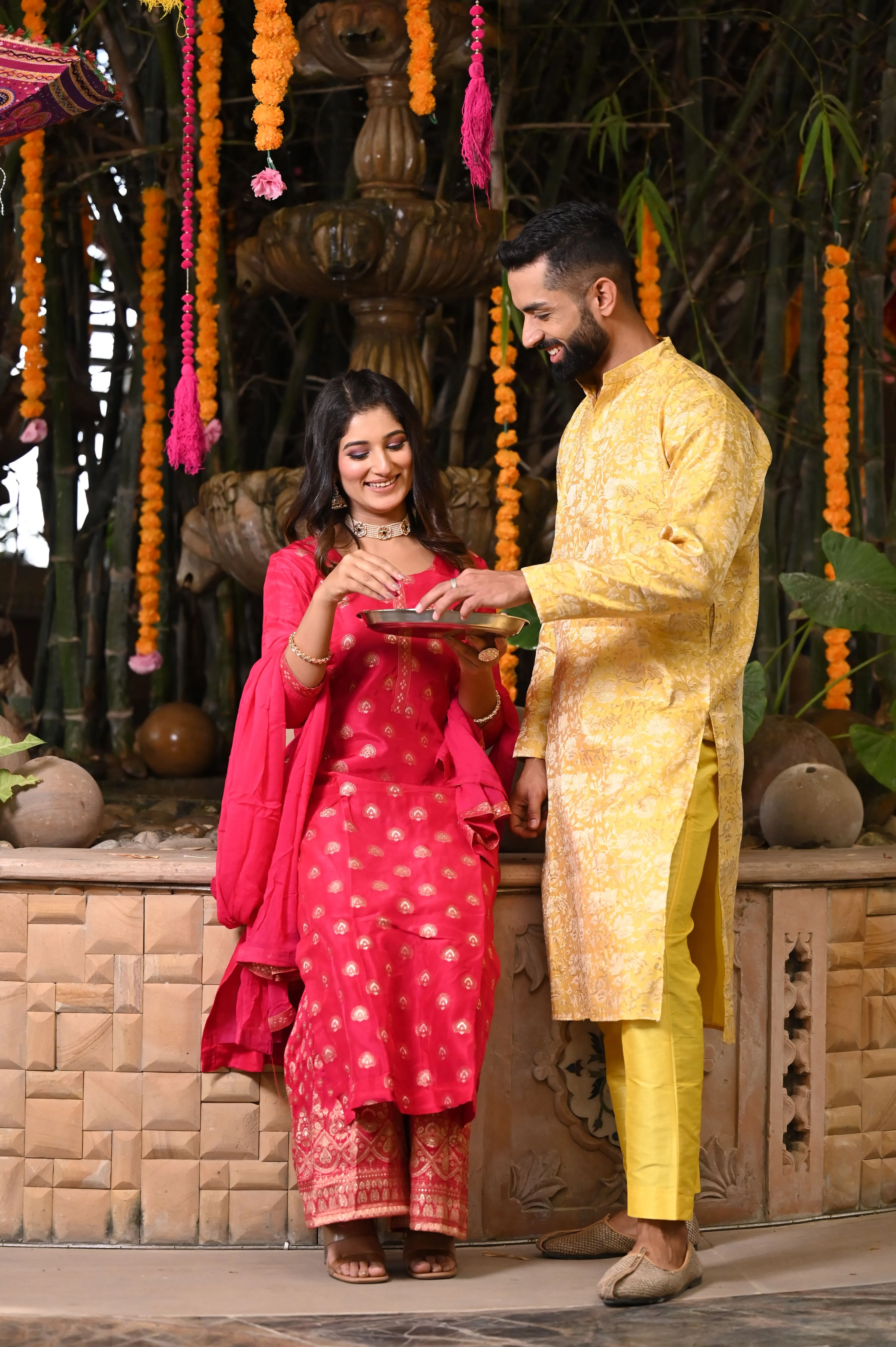 Blissful Weaves Jacquard Couple Outfit