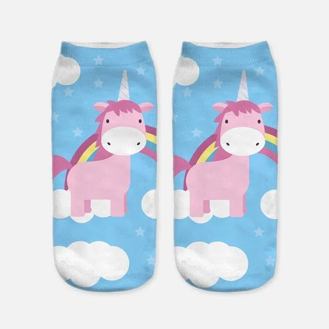 Blue Unicorn Socks