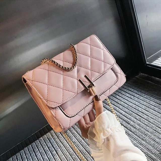 Box Shape V Pattern PU Leather Handbag Fashion Messenger Bags With Ball Bolsa Shoulder Bags Party Crossbody Bag