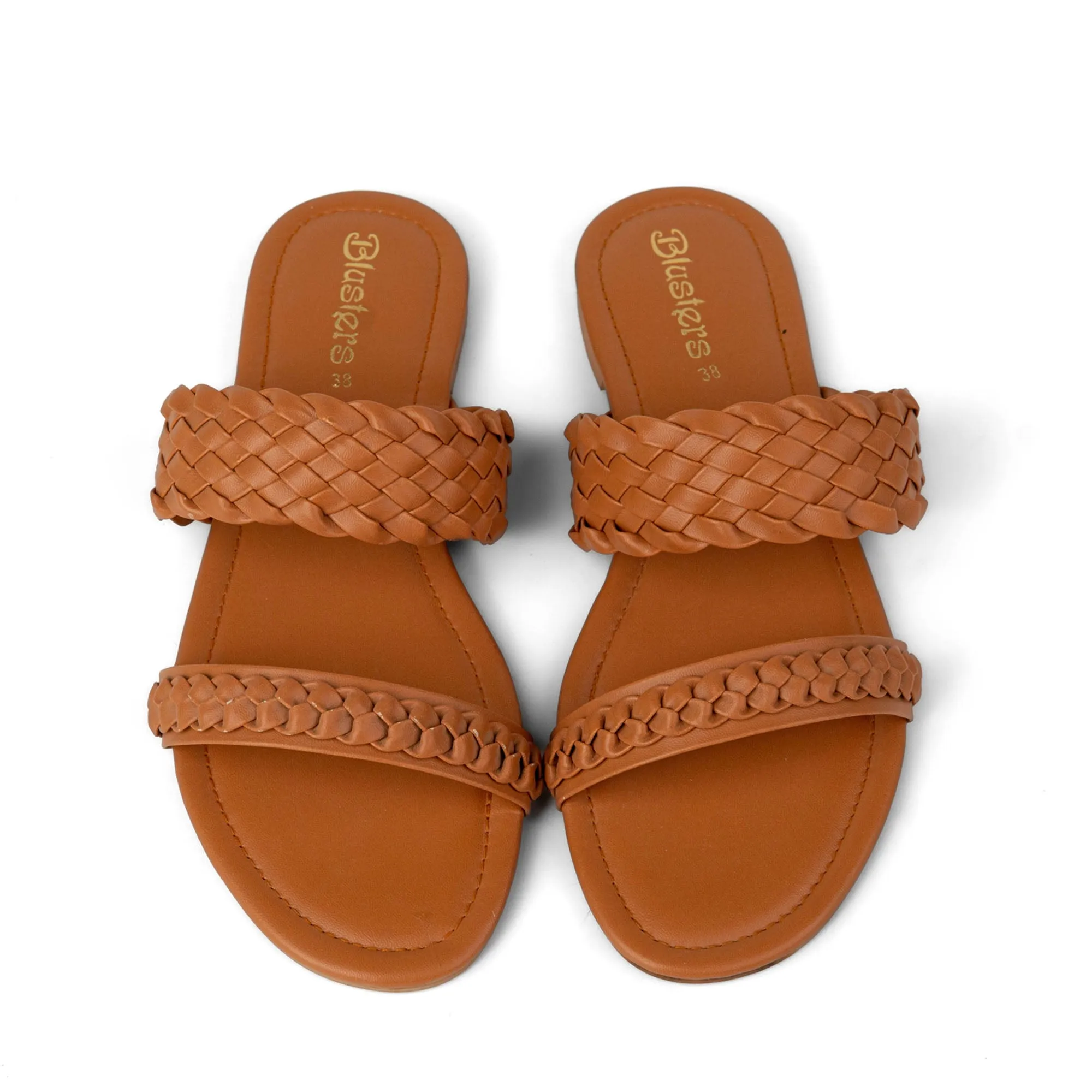 Brown Multi Braids Slides