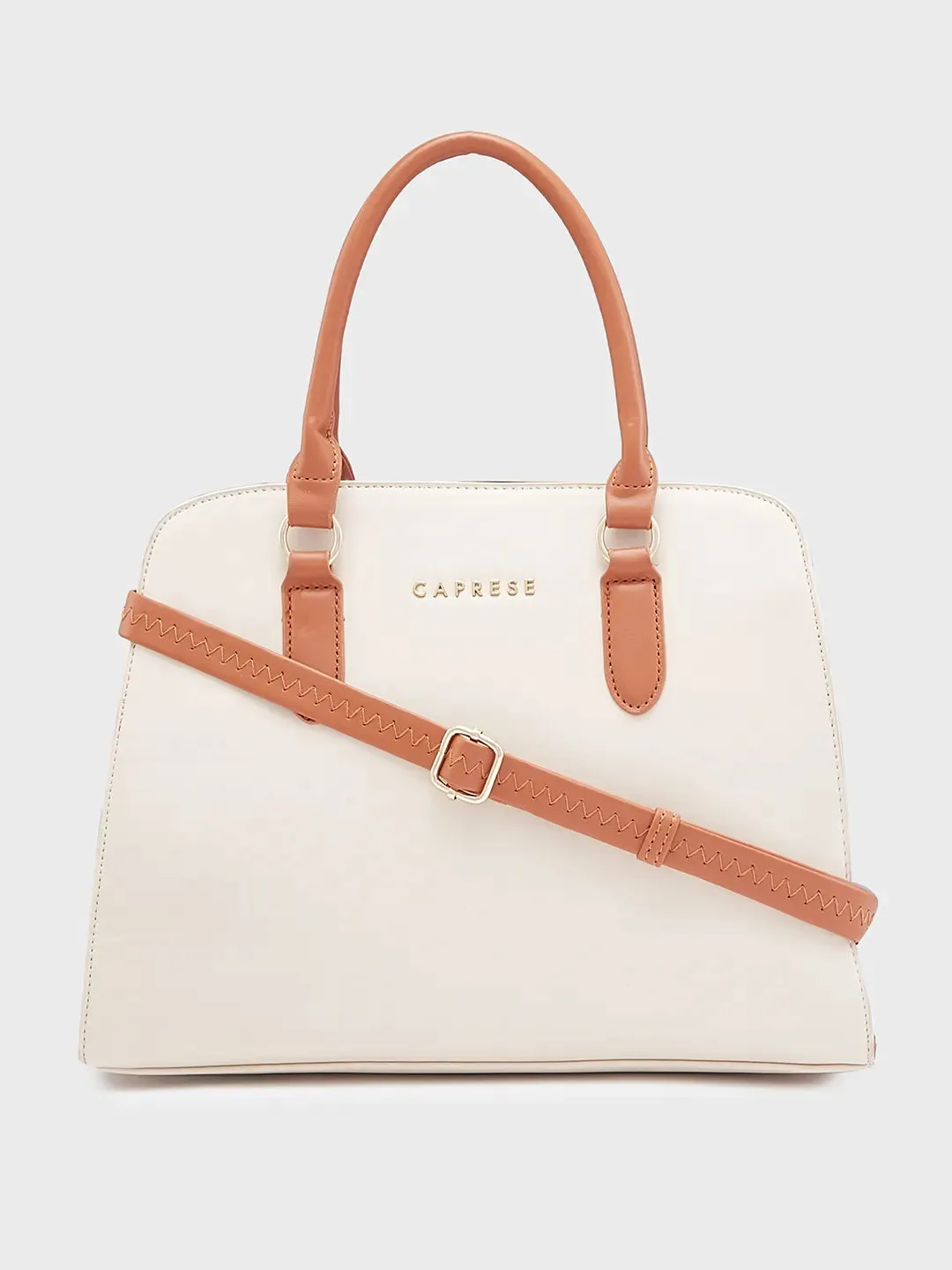 Caprese Foxy Satchel Large Handbag Cream