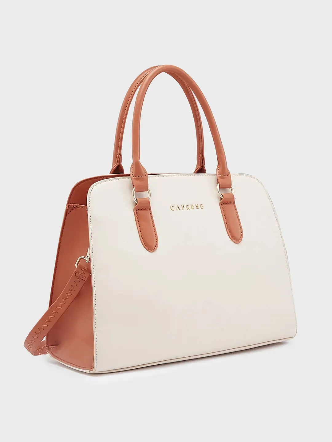 Caprese Foxy Satchel Large Handbag Cream