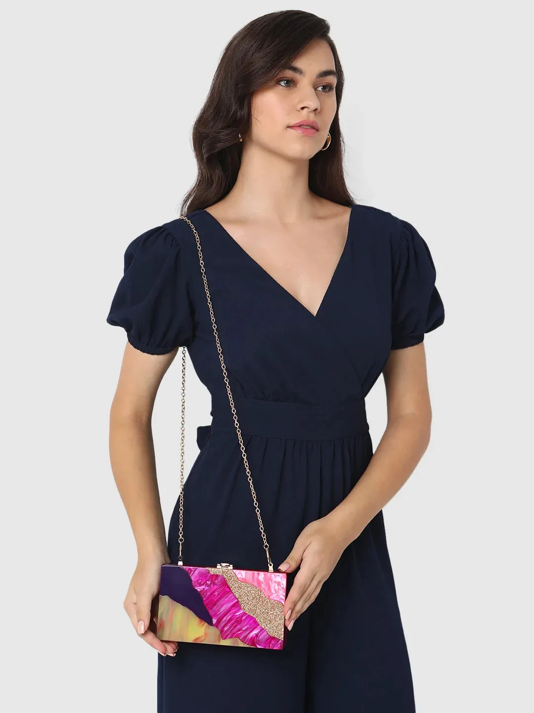 Caprese Gaida Clutch Small Fuchsia