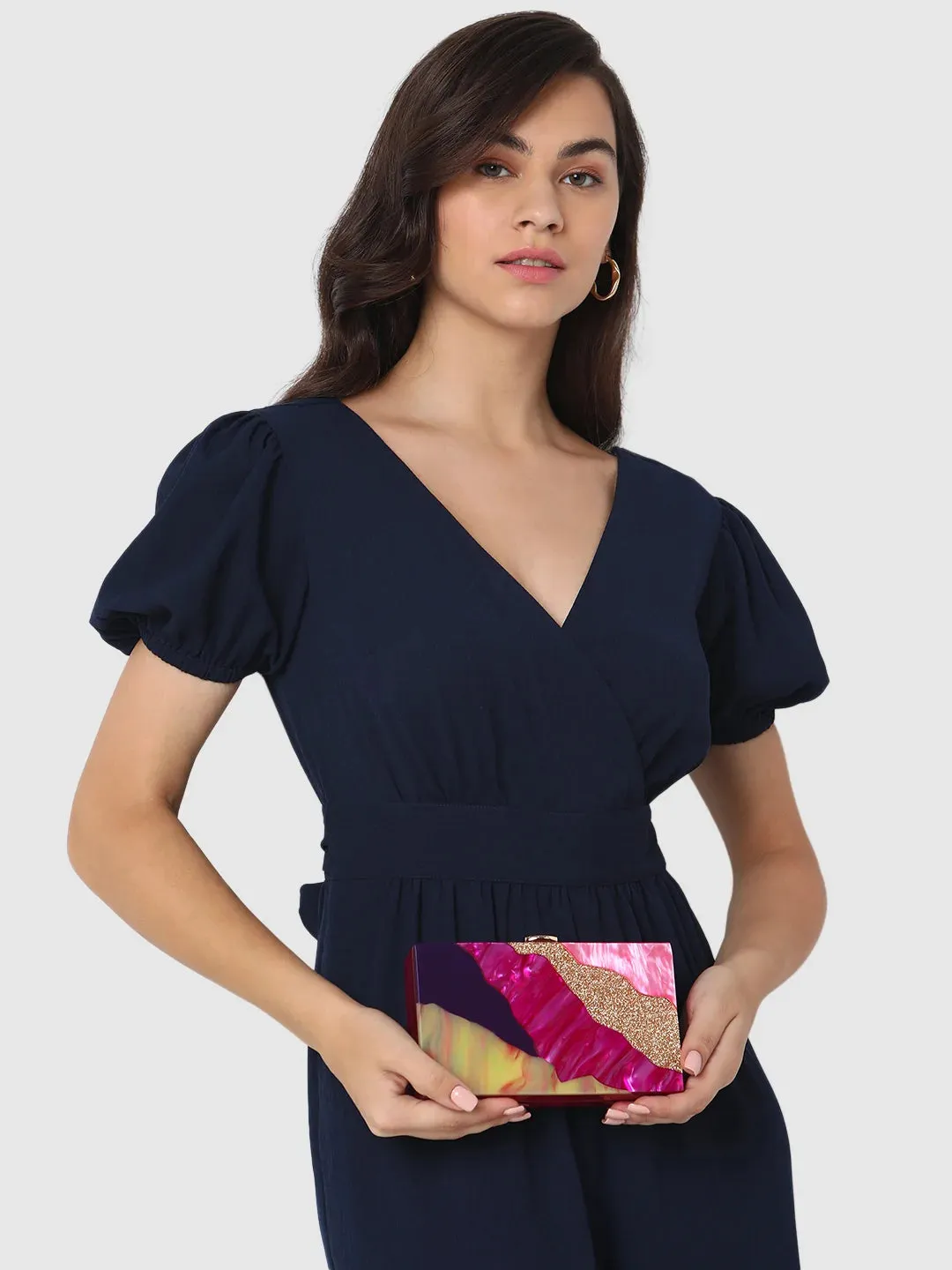 Caprese Gaida Clutch Small Fuchsia