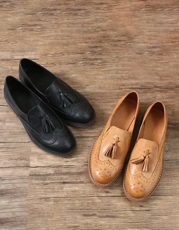 Classic Tassel Carved Vintage Oxford Shoes