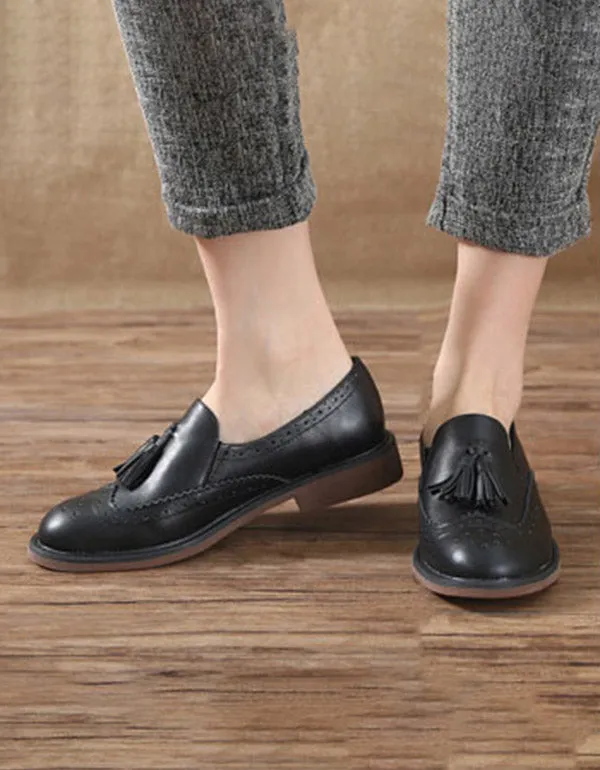 Classic Tassel Carved Vintage Oxford Shoes