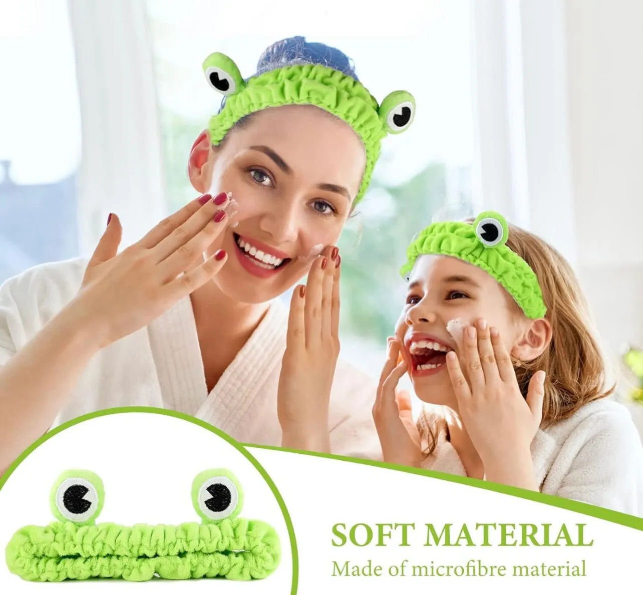 Cute Frog Spa Headband N Headwrap , Cute Creative Frog Eyes Hairband for Makeup Washing Face, Cartoon Animal Frog Headband for Women Girls