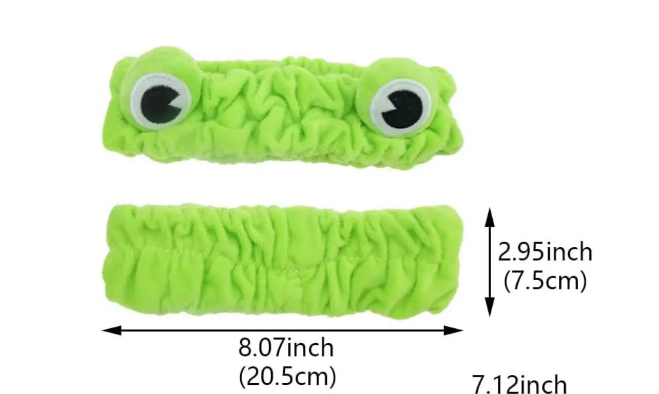 Cute Frog Spa Headband N Headwrap , Cute Creative Frog Eyes Hairband for Makeup Washing Face, Cartoon Animal Frog Headband for Women Girls