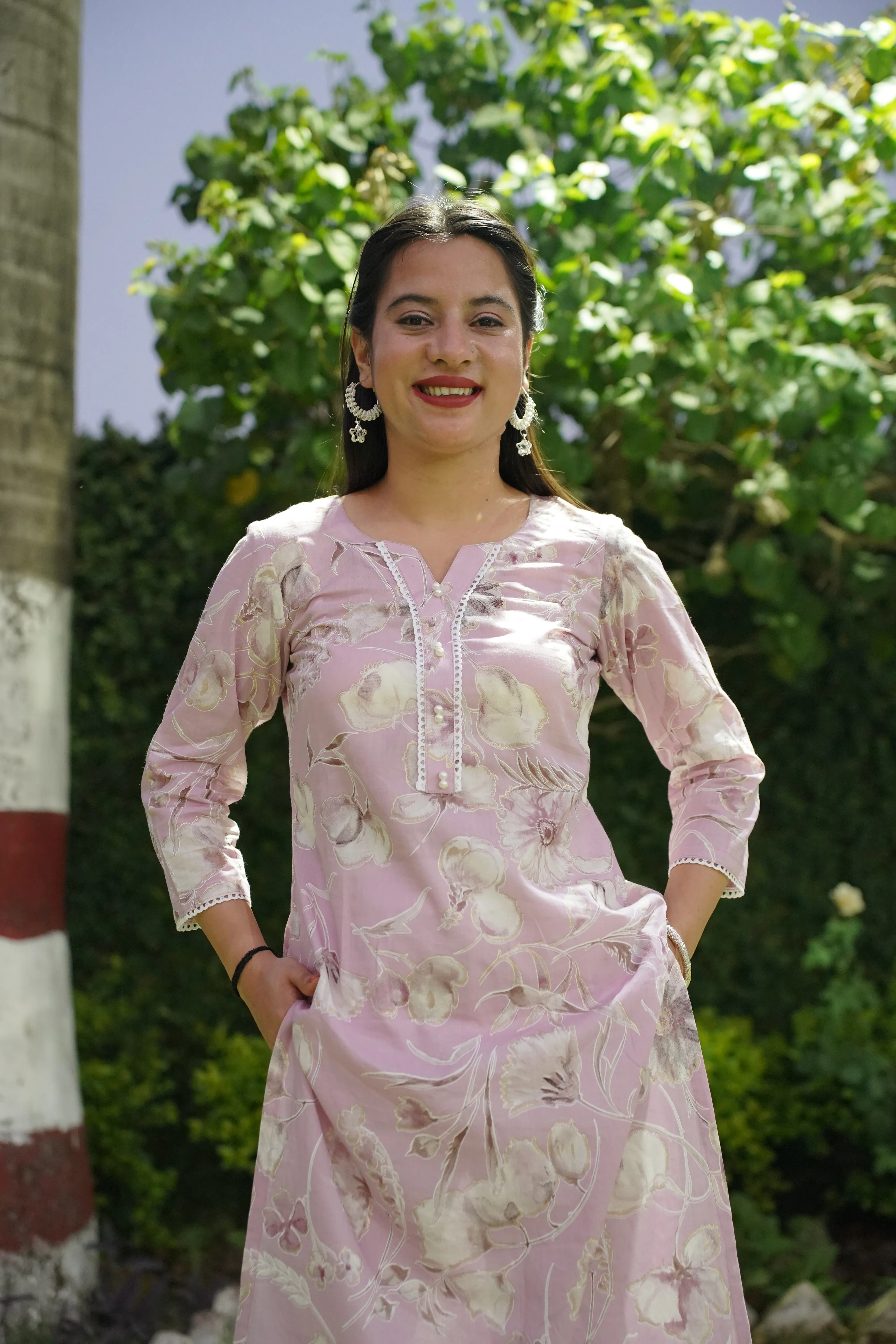 Dove Delight Foiled Mul Kurta