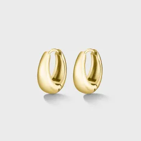 Essentielle Round Hoop Earrings, Gold Colour