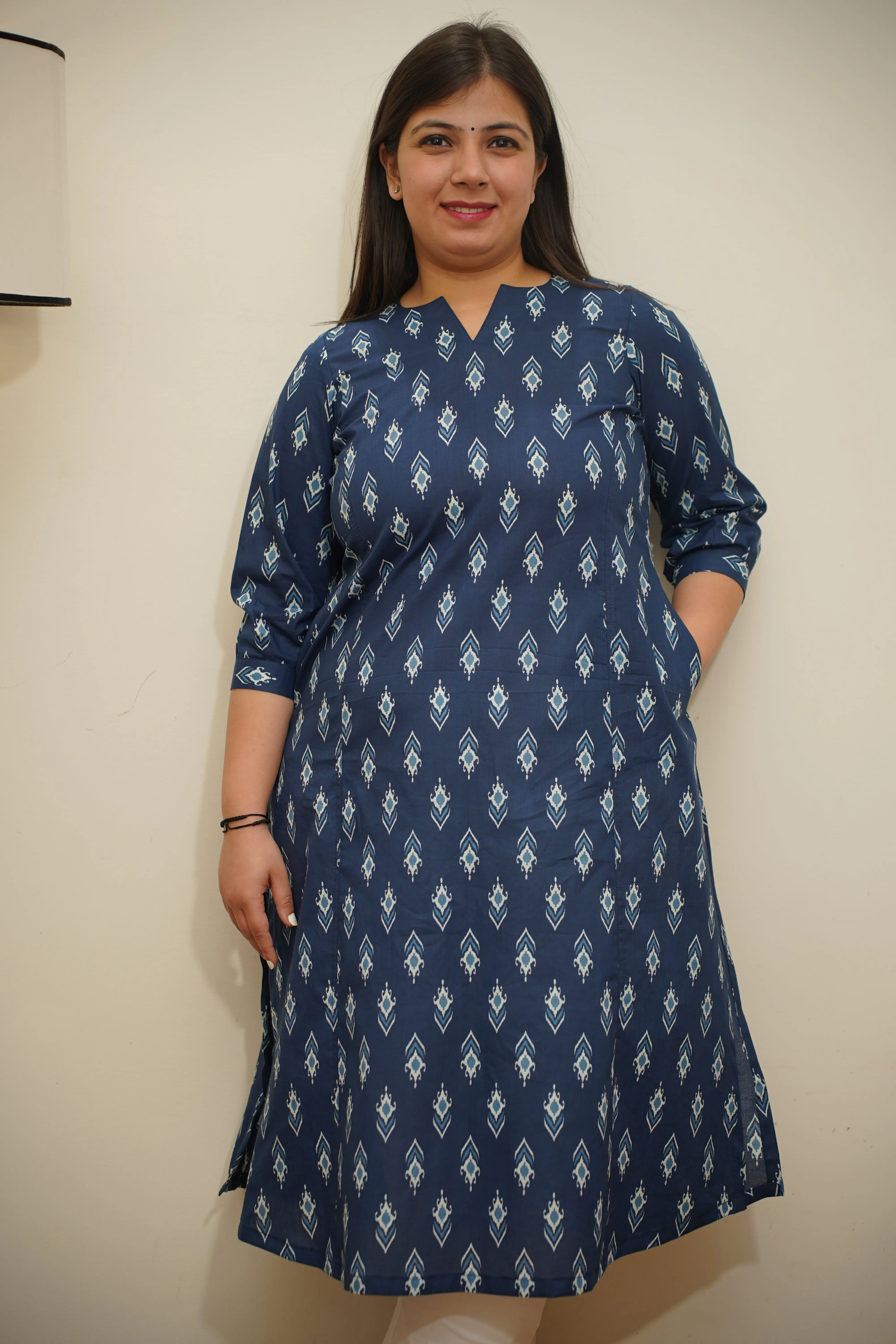 Everyday Indigo A-line Cotton Kurta