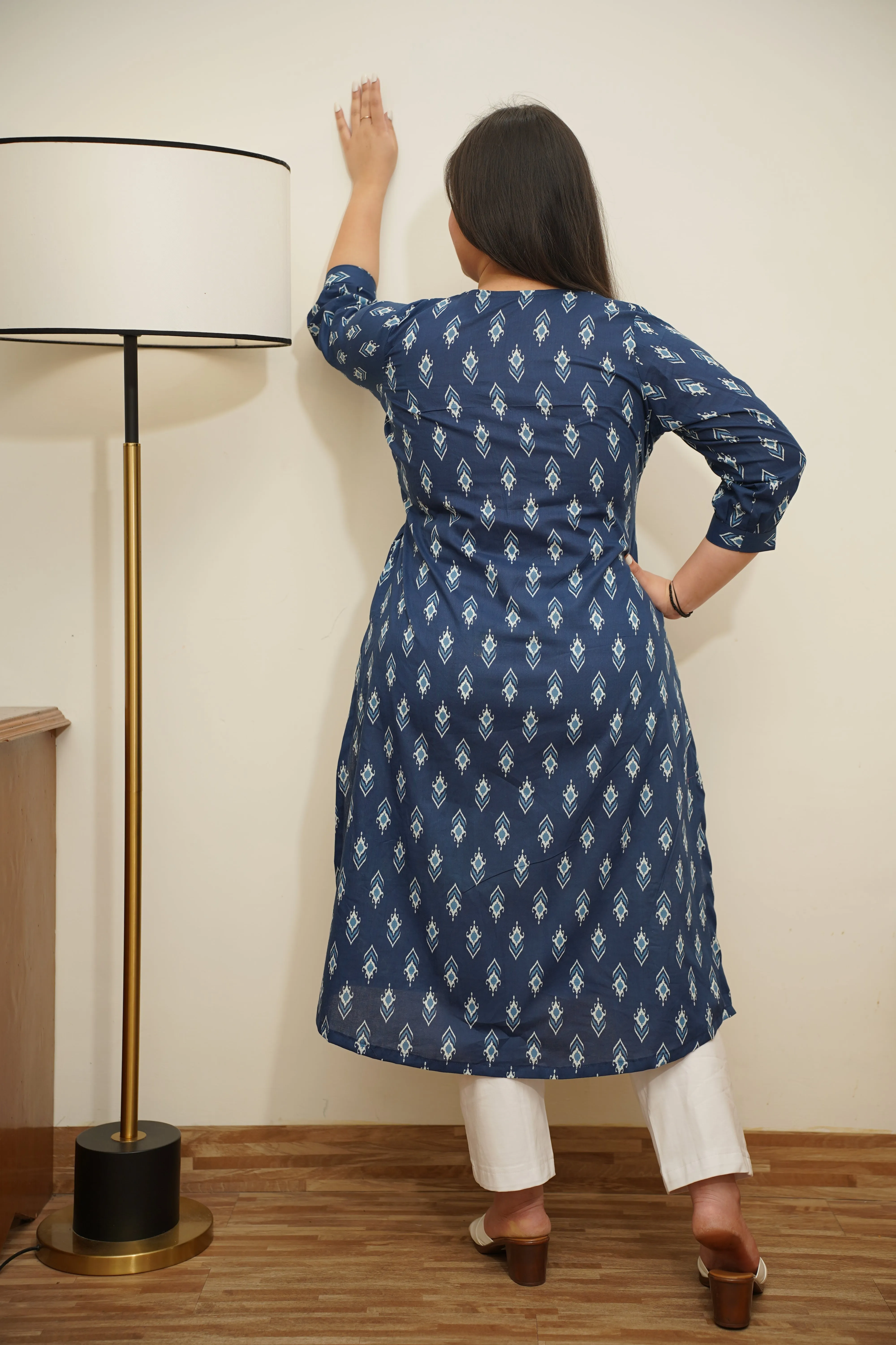 Everyday Indigo A-line Cotton Kurta