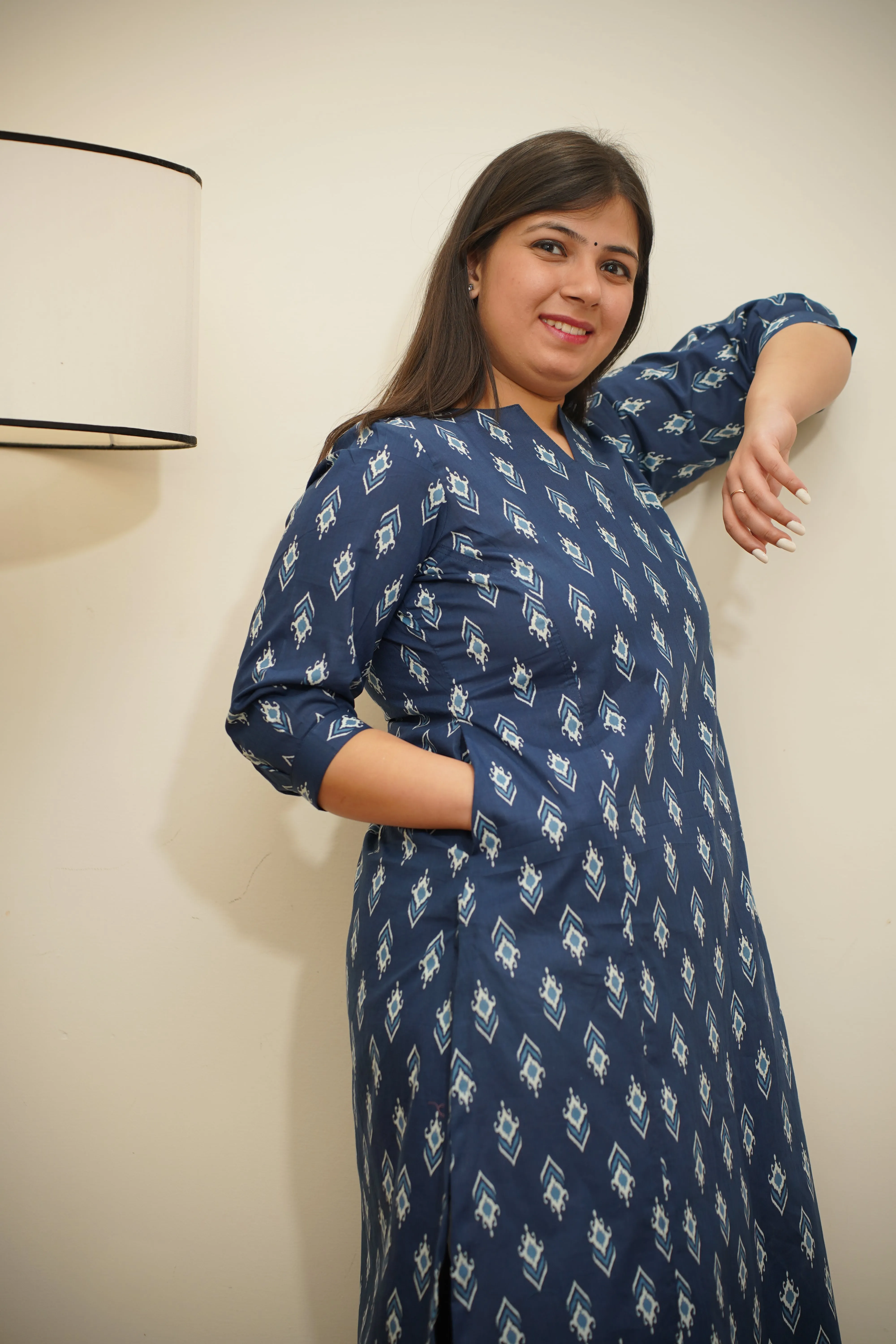 Everyday Indigo A-line Cotton Kurta