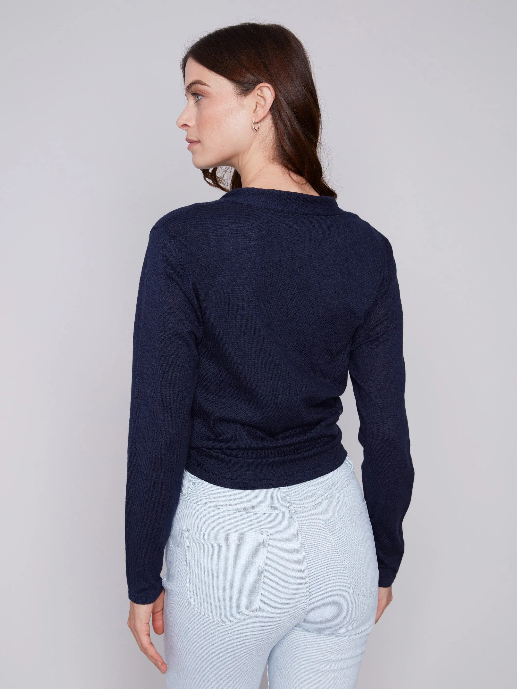 Front Tie Bolero - Navy