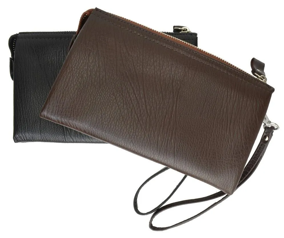 Genuine Leather Simple Women Wristlet