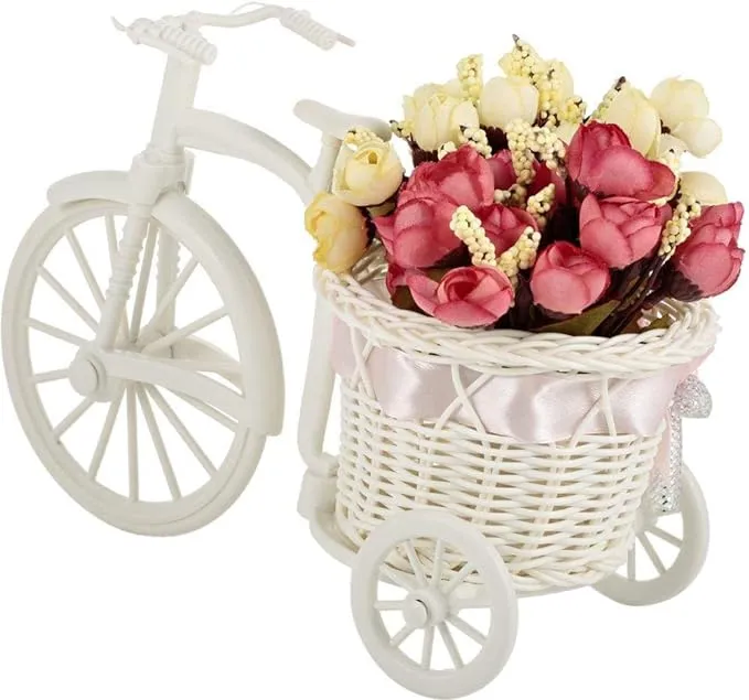 Hand Made Beautiful Bike Vase With Flowers