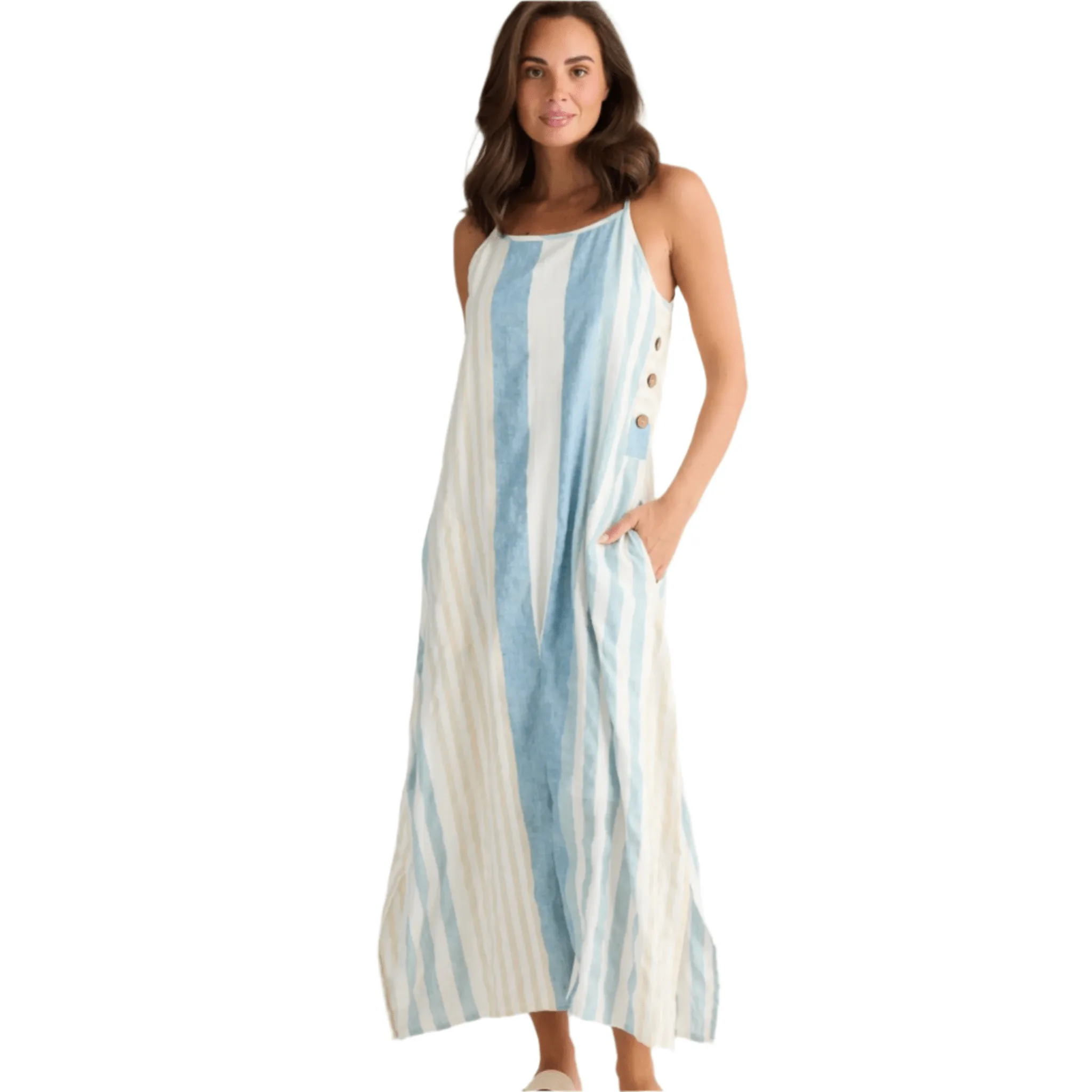 Holiday Cliffside Maxi Dress Ocean Stripe