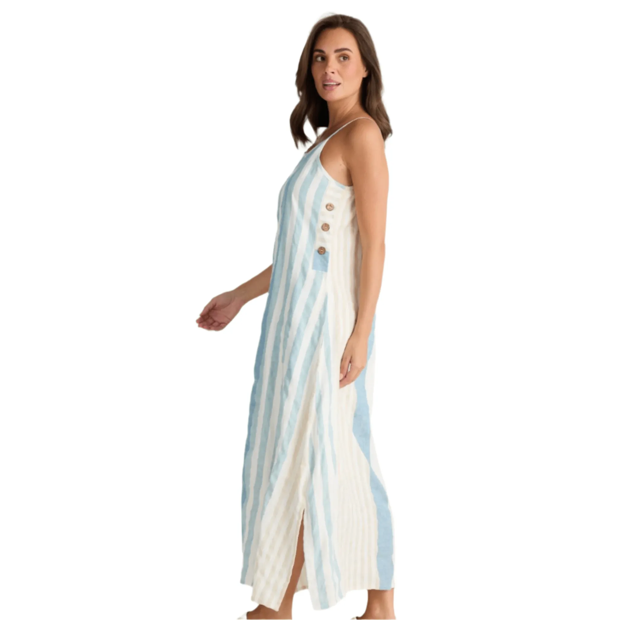 Holiday Cliffside Maxi Dress Ocean Stripe