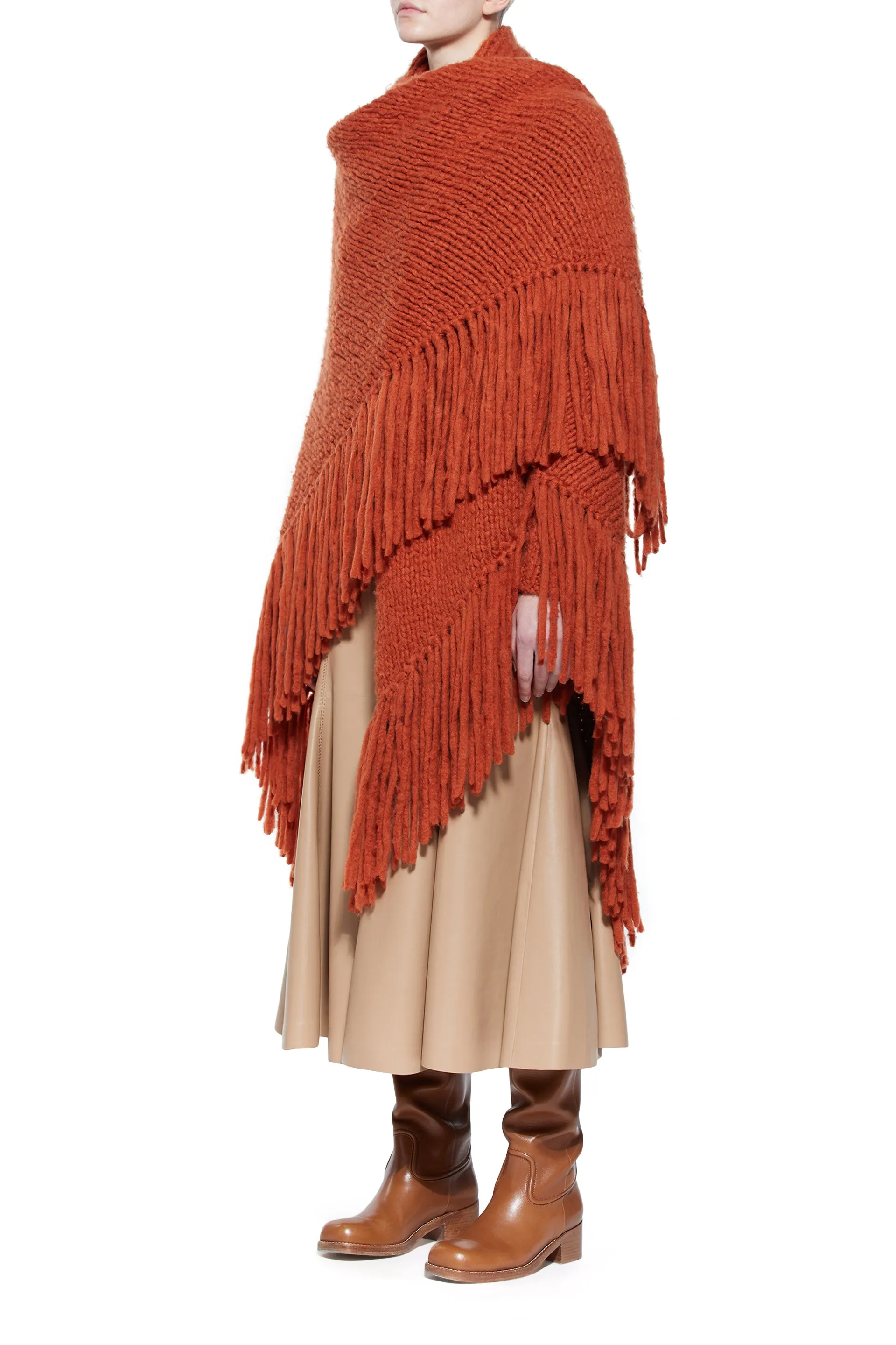 Lauren Knit Wrap in Copper Welfat Cashmere