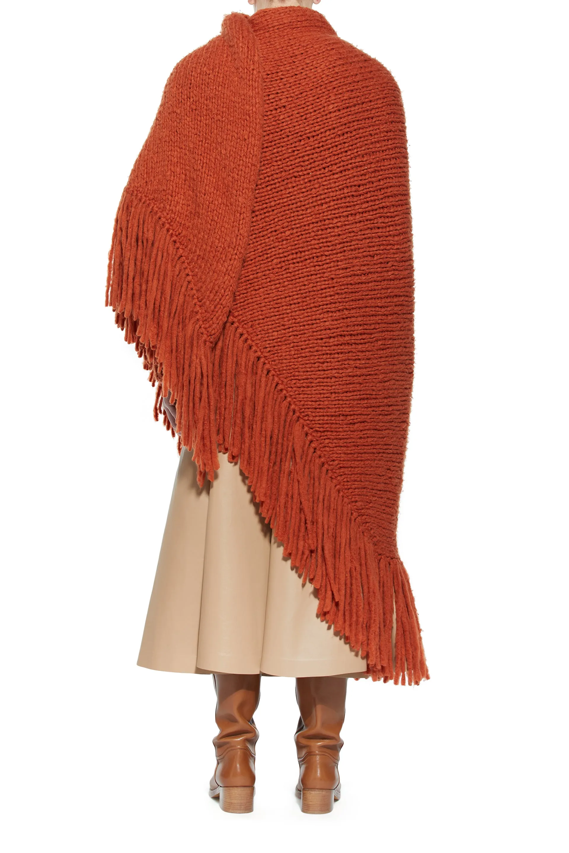 Lauren Knit Wrap in Copper Welfat Cashmere