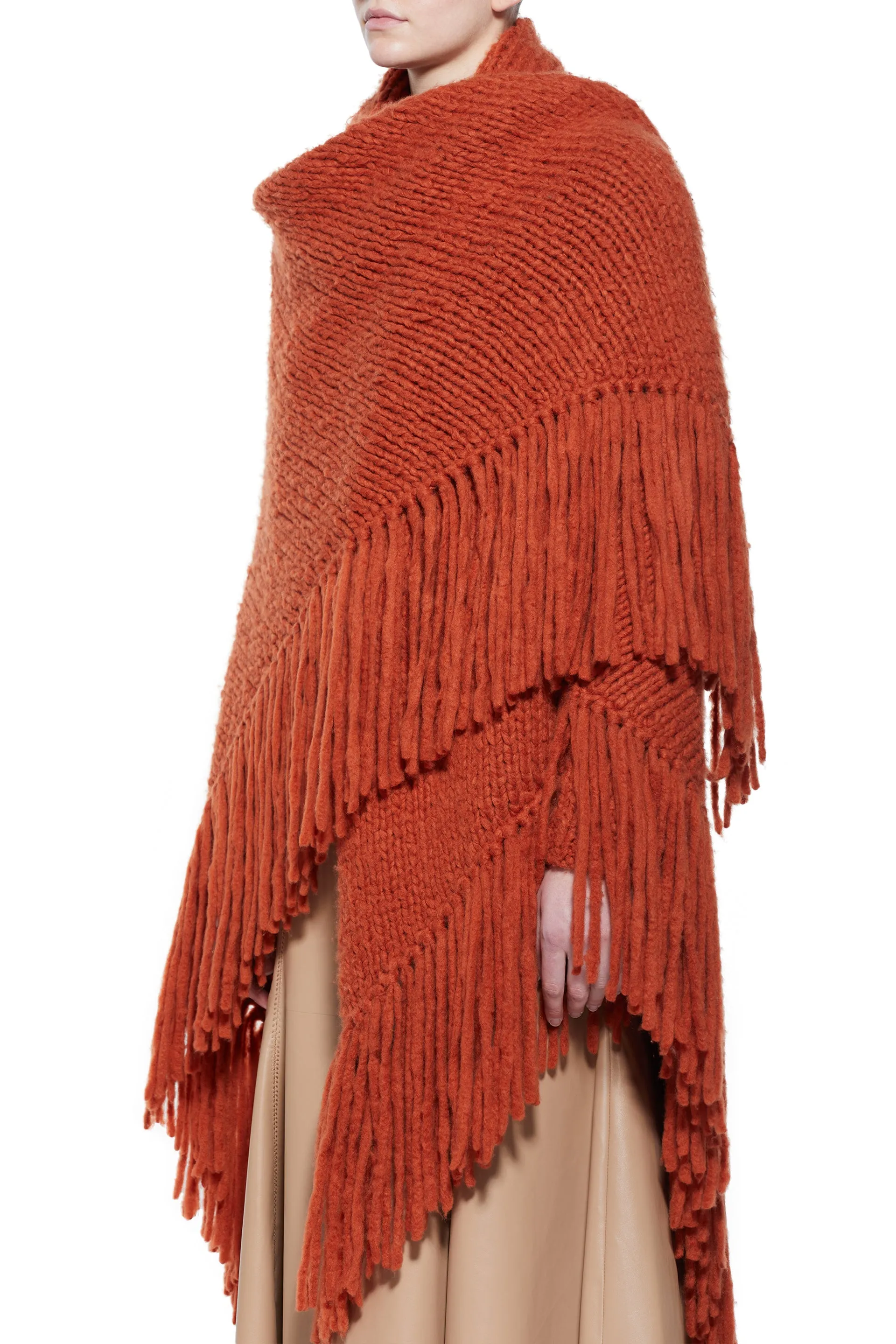 Lauren Knit Wrap in Copper Welfat Cashmere