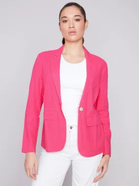 Light Linen Blend Blazer - Punch