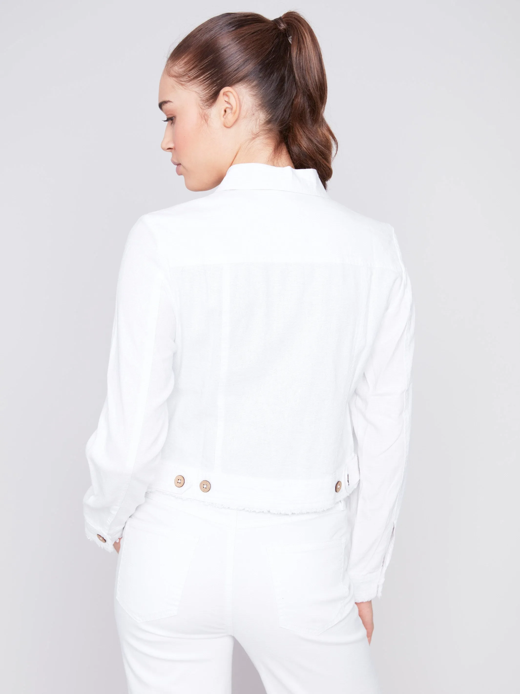 Linen Blend Jacket - White