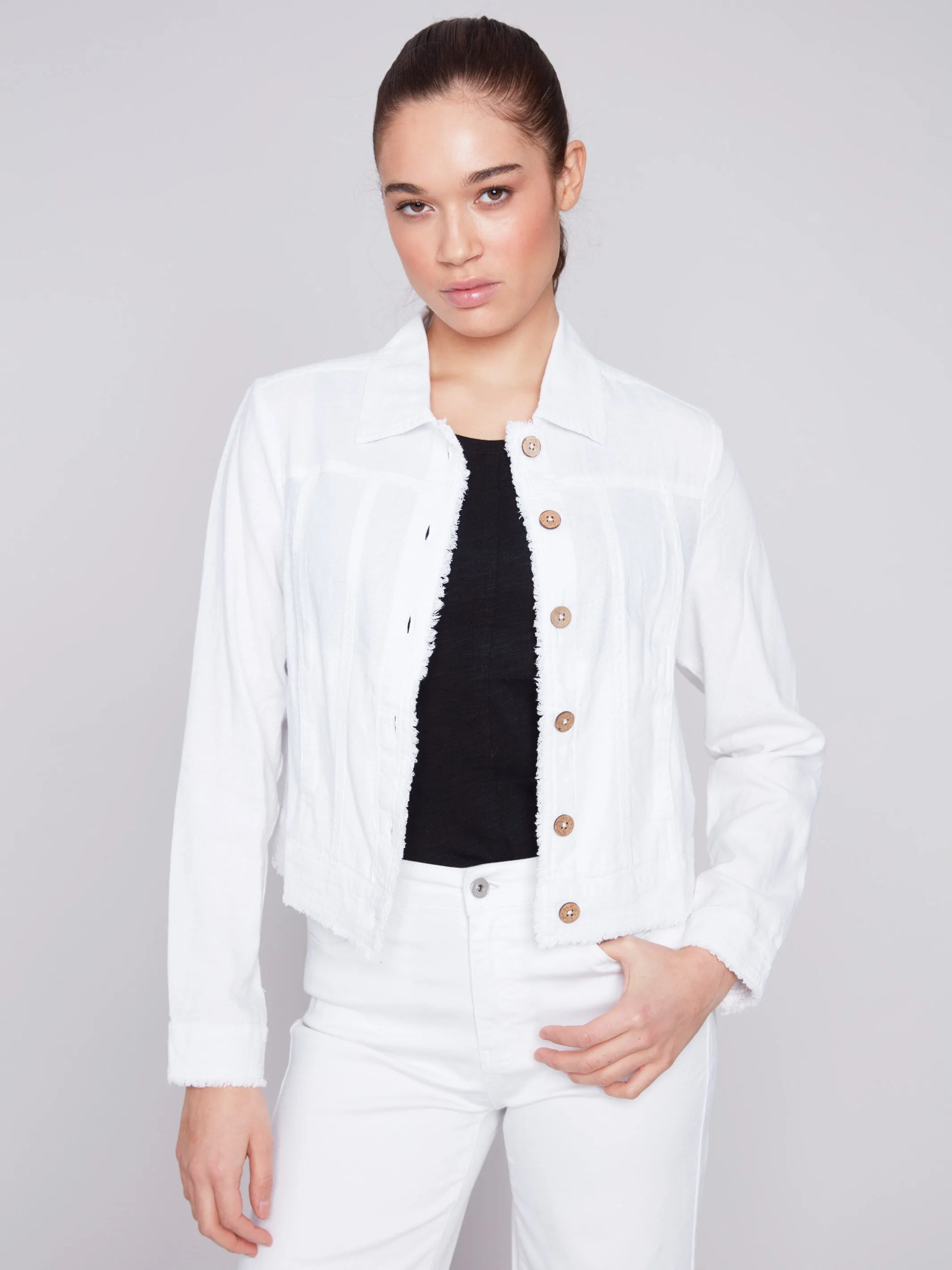 Linen Blend Jacket - White