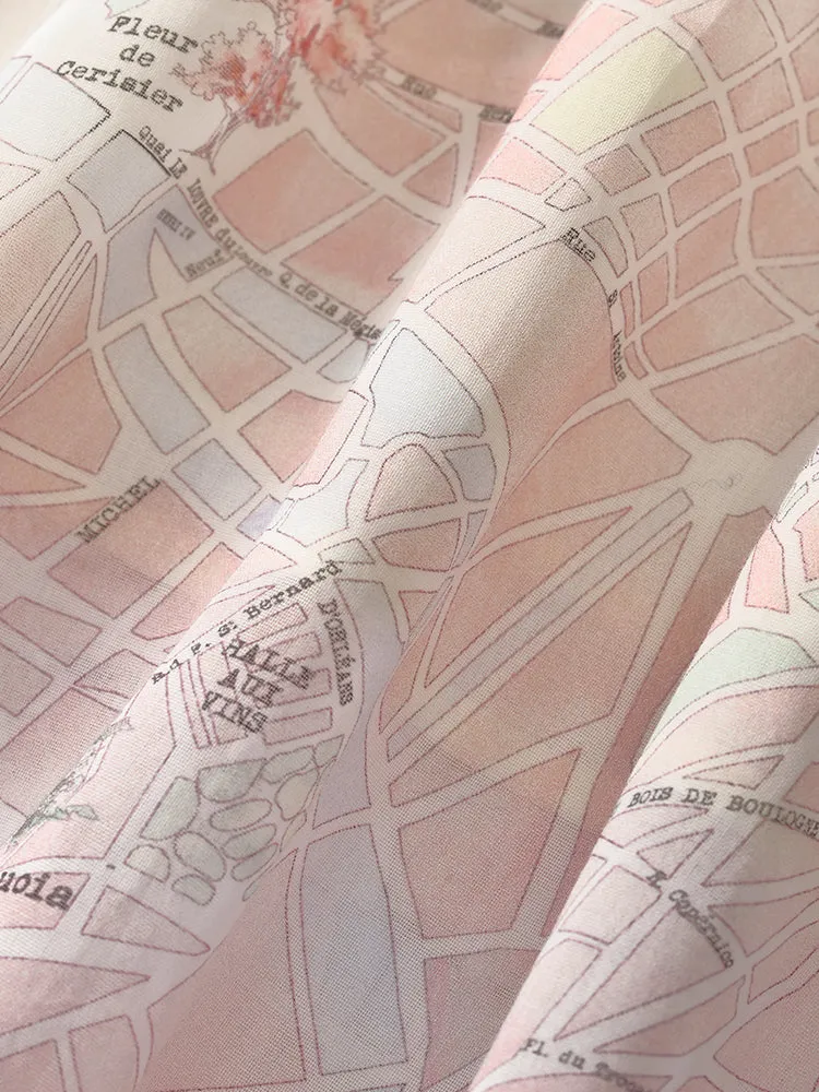 Map Printed Women Half Skirt