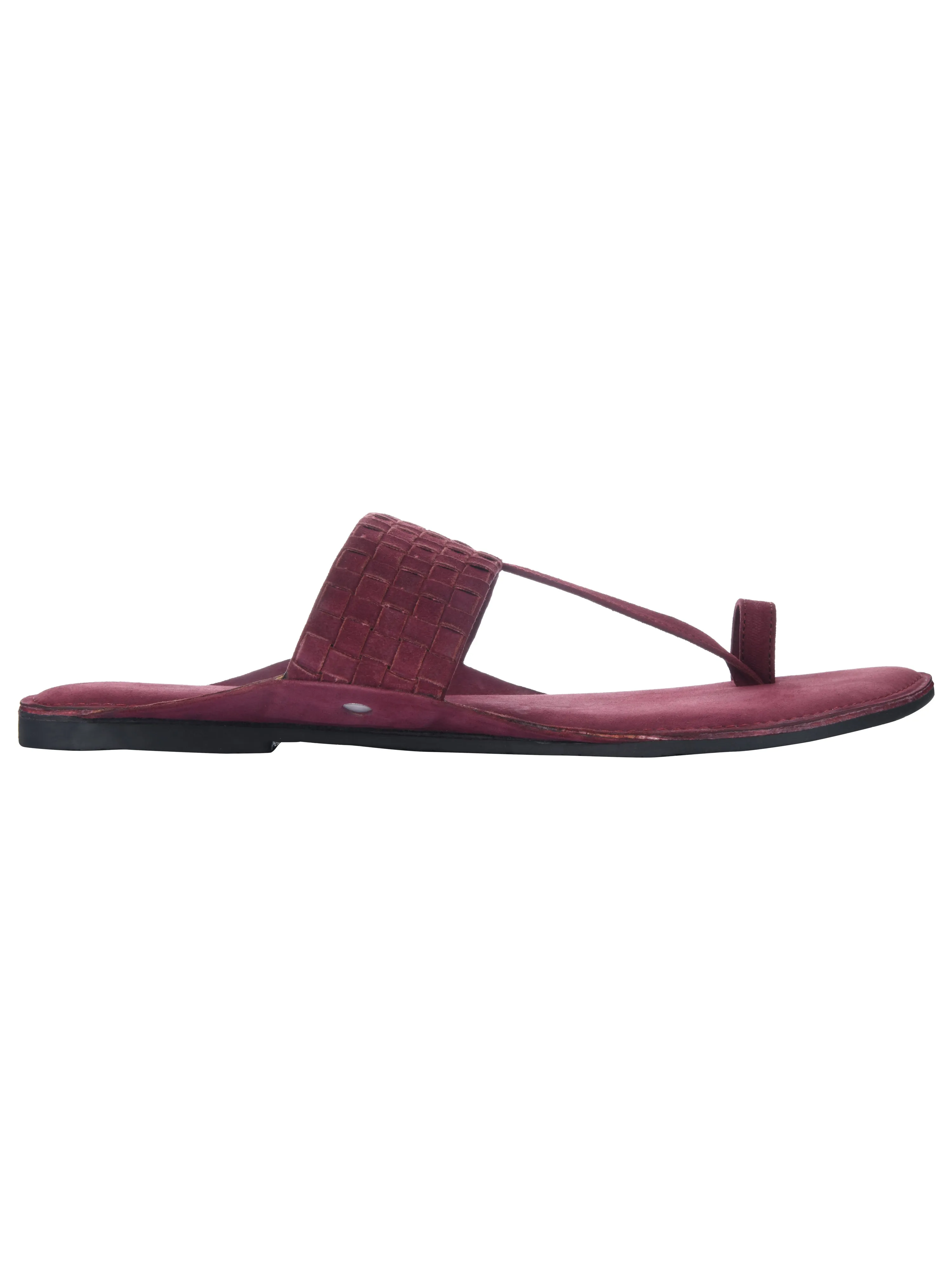 Maroon Weave Kolhapuri For Women