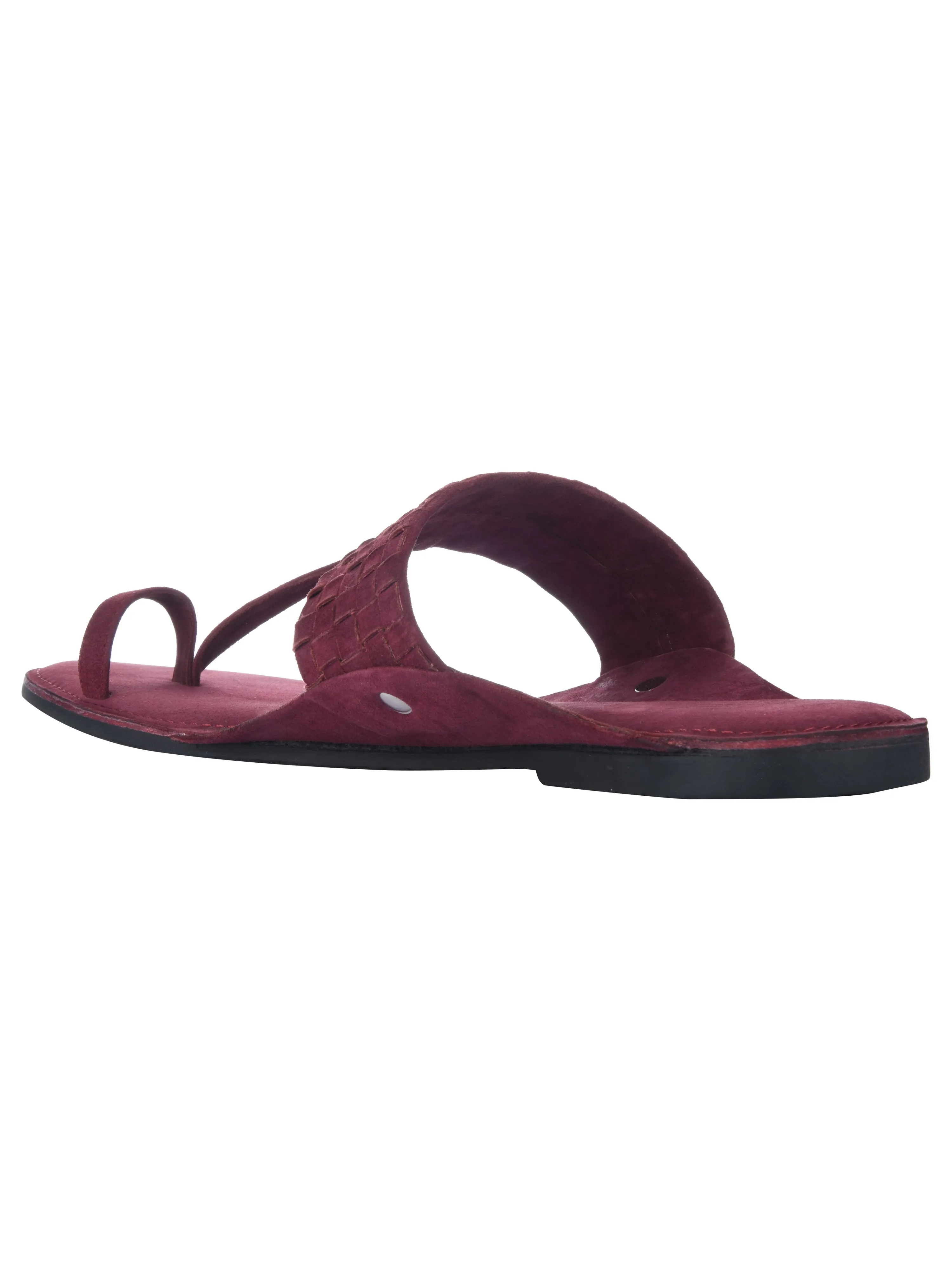 Maroon Weave Kolhapuri For Women