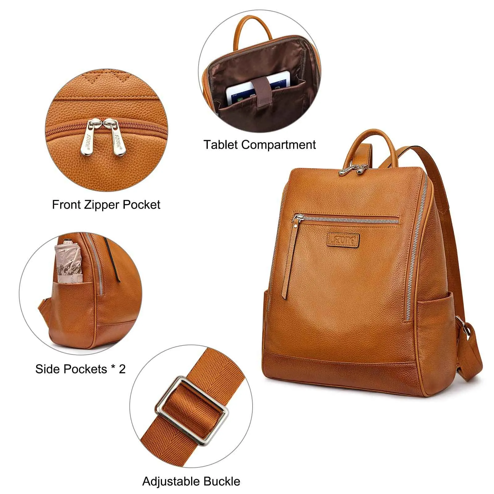 Medium Genuine Leather Women Backpack