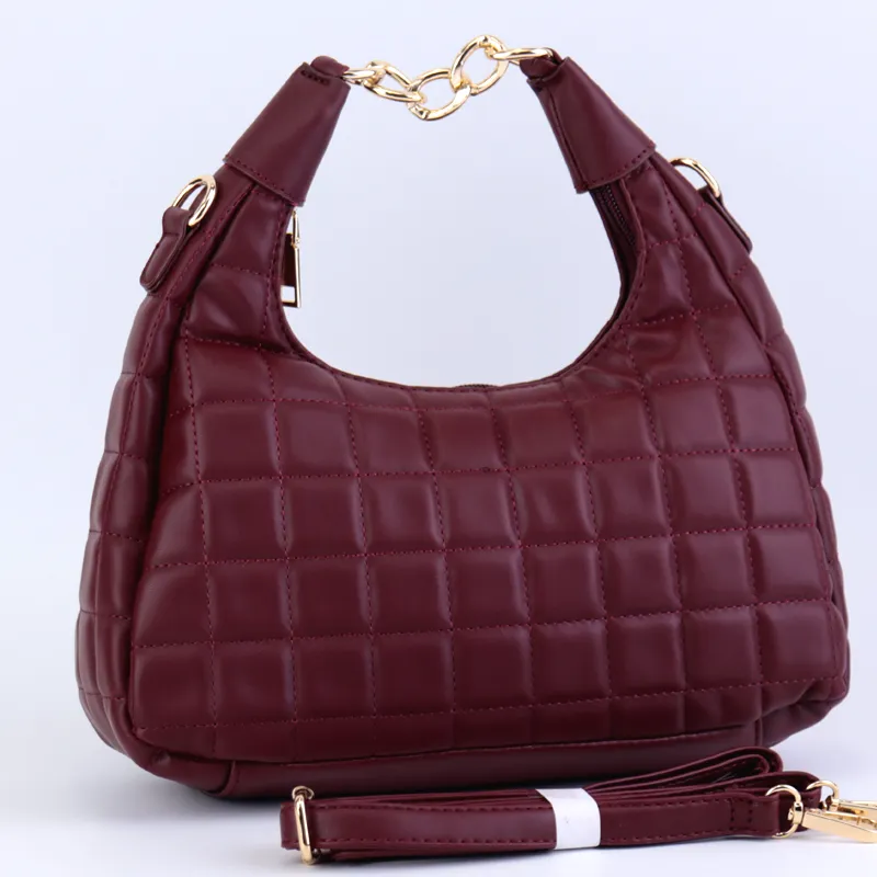 Medium Quilted Hobo Bag Women Leather Handbag