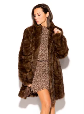 Mink Fur Stroller with Shawl Collar & Bracelet Cuffs