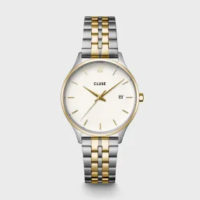 Minuit Date Watch Steel, Coconut Milk, Bicolor