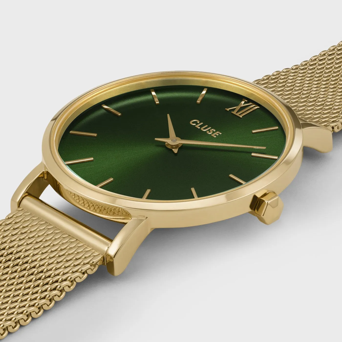 Minuit Mesh, Green, Gold Colour